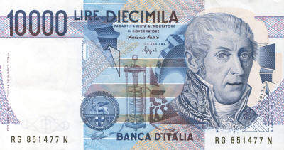 Volta 10000 Italian Lire